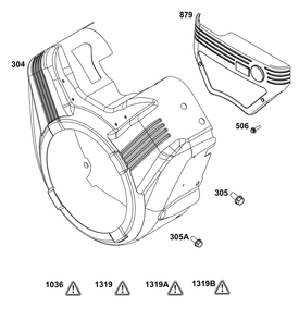 Blower Housing Group Diagram and Parts List for 356447-3545-G1 200000 - 399999 Briggs and Stratton Engine